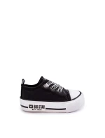 Dziecięce Skórzane Trampki BIG STAR KK374041 Czarno-Białe