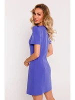 M777 Mini šaty s ramennými vypchávkami - svetlo fialové