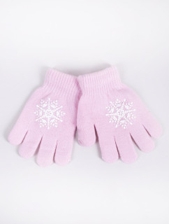 Dievčenské päťprsté rukavice Yoclub RED-0012G-AA5A-009 Pink