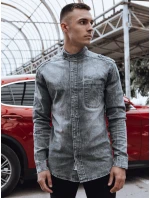 Pánska sivá košeľa FashionStreet DX2585 Pánska sivá košeľa FashionStreet DX2585