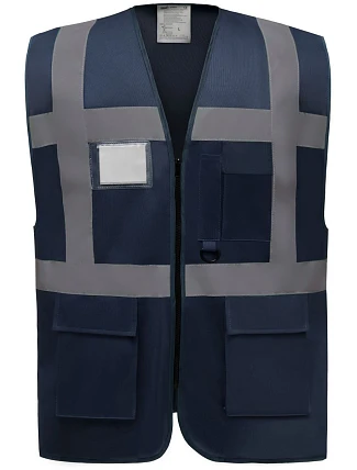 Yoko HVW 801 Hi-Vis multifunkčná vesta 79.W801 tmavomodrá