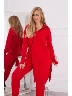 Súprava mikín s dlhšími stranami červená