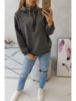 Mikina s kapucňou v grafitovej farbe