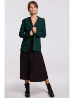 B180 Blejzer s kapucňou z bavlneného úpletu - tmavo zelený