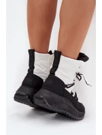 Dámske snežnice Big Star so zipsom - White/Black