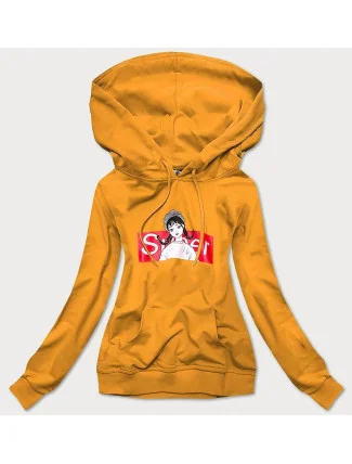Dámska športová mikina v horčicovej farbe s kapucňou (N4596) Dámska športová mikina v horčicovej farbe s kapucňou (N4596)