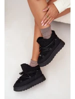 Dámske snežnice na platforme s kožušinou (jahňacie) Big Star - čierne