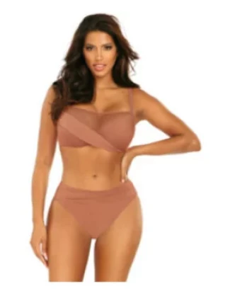Dámske dvojdielne plavky Fashion 16 S1002N2-25 Cinnamon - Self Dámske dvojdielne plavky Fashion 16 S1002N2-25 Cinnamon - Self