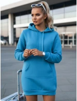 Dámska dlhá mikina s kapucňou oversize TIMMY modrá FashionStreet EY1937
