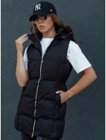 Dámska prešívaná dlhá vesta VIANA čierna FashionStreet TY4504