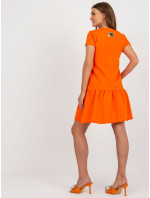 Oranžové letné šaty s volánmi RUE PARIS