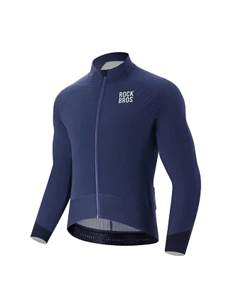 Rockbros YDWT014 zimná fleecová dvojvrstvová cyklistická bunda veľkosť XL - modrá