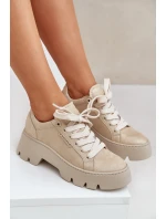 Sneakersy Buty Sportowe Na Platformie CheBello 4632 Złote