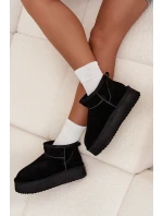 Zamszowe Śniegowce Damskie Na Platformie Vinceza 97962 Czarne
