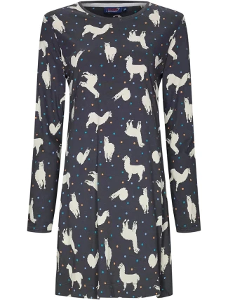 Dámska nočná košeľa 11232-418-2 tm. modrá so vzorom - Rebelle Dámska nočná košeľa 11232-418-2 tm. modrá so vzorom - Rebelle