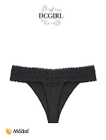 Dámske tangá 26706 A'2 Black and Beige - DC Girl