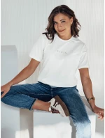 Dámske tričko WOMAN ecru FashionStreet RY2555