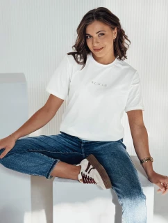 Dámske tričko WOMAN ecru FashionStreet RY2555