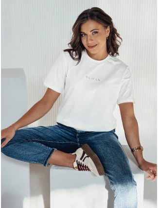 Dámske tričko WOMAN ecru FashionStreet RY2555