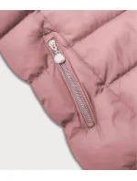 Ružová páperová dámska vesta (5M719-46)