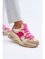 Snekersy Damskie Na Grubej Podeszwie Fuksja Peonema