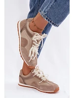 Kožené semišové dámské tenisky Big Star TT274677 béžové