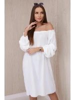 Španielske šaty s ozdobnými rukávmi ecru