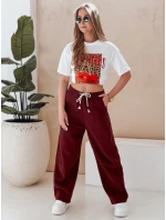 Dámske tepláky so širokými nohavicami DRESMOOD PREMIUM bordová FashionStreet UY2688