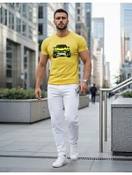 Pánske tričko s potlačou auta žlté FashionStreet NX5015R