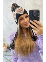 Dámska klapka na uši Eunika K322 čierna + béžová