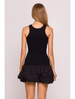 M863 Šaty Bubble hem racer - čierne