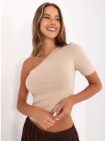 Dámske béžové tričko na jedno rameno (190101) Dámske béžové tričko na jedno rameno (190101)