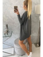 Oversize mikina s asymetrickými bokmi grafitová