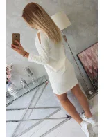 Šaty s 3D grafikou, čipka vo farbe ecru