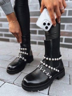 Dámske perlové čižmy CALLA black FashionStreet ZY0396