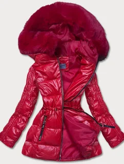 Dámska červená metalická bunda (b8029-4)