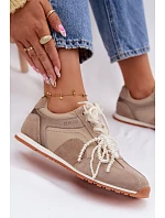 Kožené semišové dámské tenisky Big Star TT274677 béžové