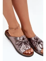 Dámske papuče na nízkom podpätku - graphite Nelvira