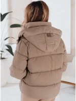 Dámska prešívaná zimná bunda s kapucňou FashionStreet camel TY5063 Dámska prešívaná zimná bunda s kapucňou FashionStreet camel TY5063