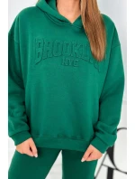 Izolovaná bavlnená súprava, mikina + nohavicami Brooklyn tmavo zelená Izolovaná bavlnená súprava, mikina + nohavicami Brooklyn tmavo zelená