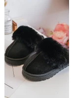 Kapcie Dziecięce Z Futerkiem Czarne Birasta