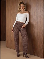 Dámske džínsy s balónovým strihom s hnedým leopardím vzorom FashionStreet UY3177 Dámske džínsy s balónovým strihom s hnedým leopardím vzorom FashionStreet UY3177