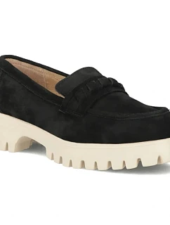 Dámske semišové semišové lordy čierne Filippo DP7554