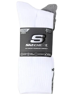 Skechers, 3 ks, unisex, bez froté, S601102-107, biele, veľkosti 43–46