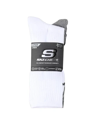 Skechers, 3 ks, unisex, bez froté, S601102-107, biele, veľkosti 43–46