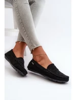 Mokasyny Damskie Z Eko Zamszu Czarne Rerceria