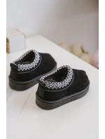 Śniegowce Botki Dziecięce Na Platformie Ocieplane Futerkiem Czarne Vilabria