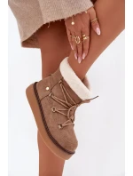 Dámské Sněhule Na Platformě S Zavazováním Světle Hnědá Roselya