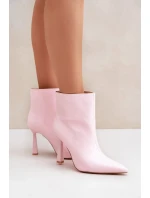 Lakované členkové topánky na špičke Slip-on Light Pink Seliri