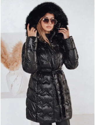 Dámska zimná bunda CASSERIE prešívaná s kapucňou čierna FashionStreet TY4924